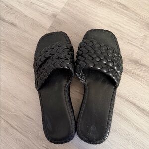 Coutgo Womens Platform Slides Sandals Espadrilles Braided Slip on